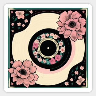 Blooming Flower Vinyl Record Sticker